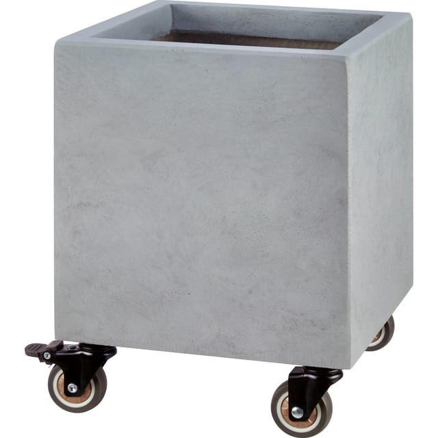 Pflanztopf mit Rollen Grau 25 cm x 25 cm x 25,5 cm