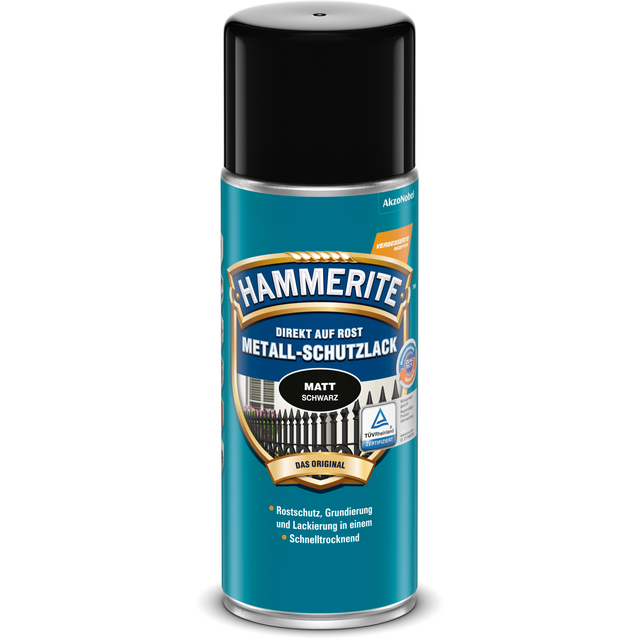 Hammerite Metall-Schutzlack Spray Schwarz matt 400 ml