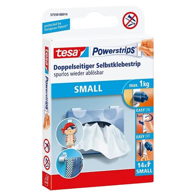 Tesa Powerstrips Small Weiß 14 Stück