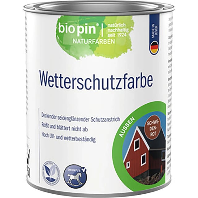 Biopin Wetterschutzlasur Schweden Rot 750 ml