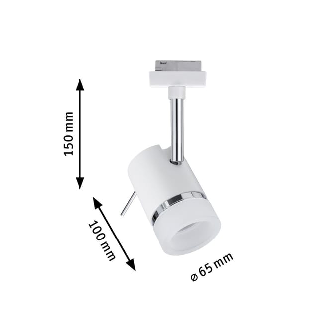 Paulmann URail Spot Pipe Weiß/Chrom ohne Leuchtmittel, max. 10W GU10