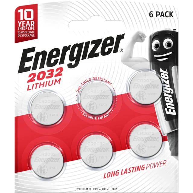 Energizer Knopfzelle Lithium CR 2032 6 Stück