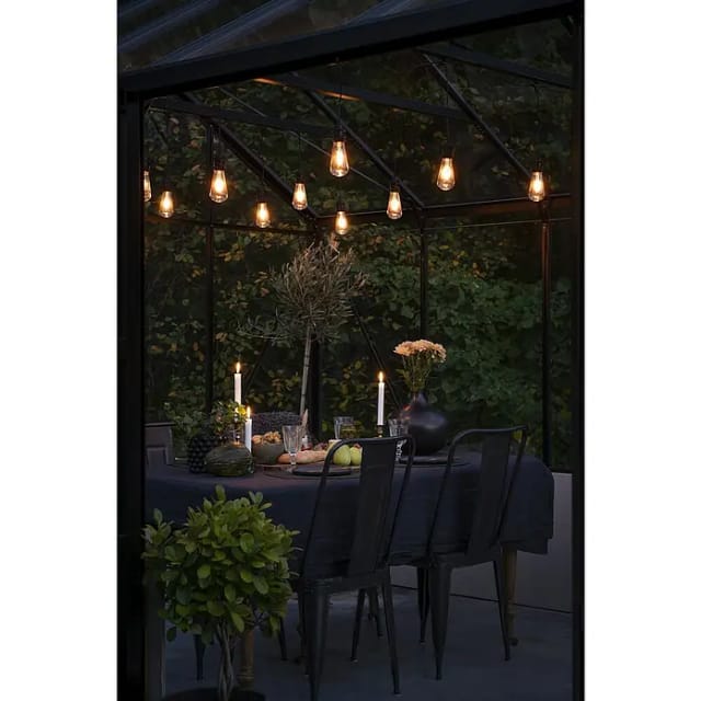 Konstsmide LED-Lichterkette Outdoor Retro 10 LEDs Bernsteinfarben