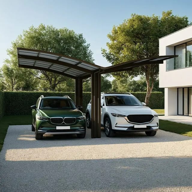 Ximax Runddach-Einzelcarport Portoforte Caravan Typ 60 Standard Mattbraun