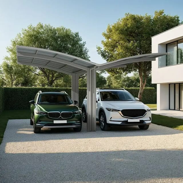 Ximax Runddach-Einzelcarport Portoforte Caravan Typ 60 Standard Edelstahl-Look