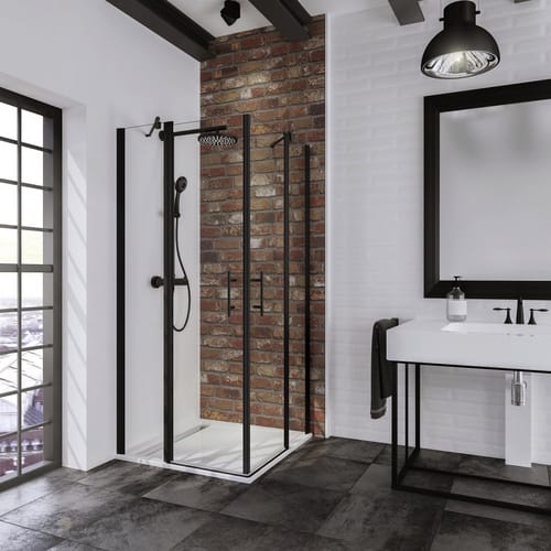 Schulte Alexa Style 2.0 Eckeinstieg 4-teilig 192 x 90 x 90 cm Mattschwarz