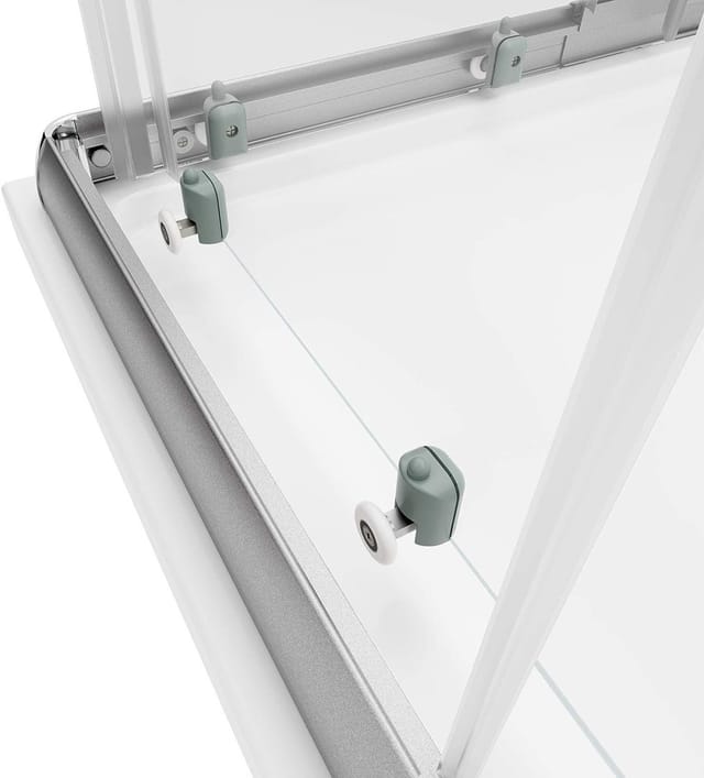 Schulte Eckeinstieg mit Schiebetüren Sunny 180 cm x 75-90 cm Silber Klarglas