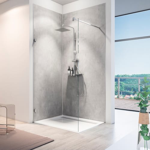 Schulte ExpressPlus DecoDesign Duschrückwand Softtouch Beton Grau 255x100cm