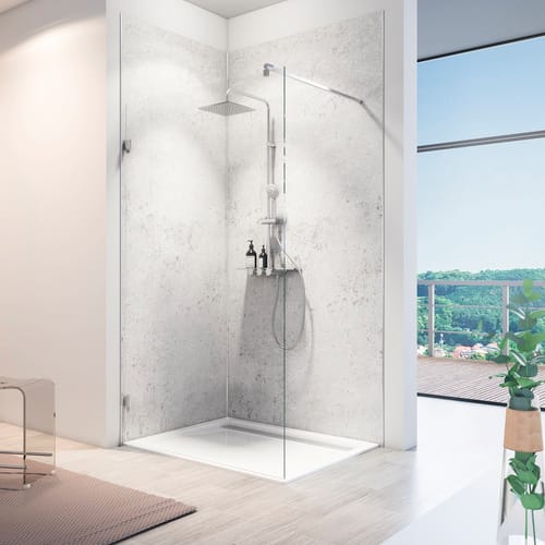 Schulte ExpressPlus DecoDesign Duschrückwand Softtouch Stein Grau Hell 255x150cm