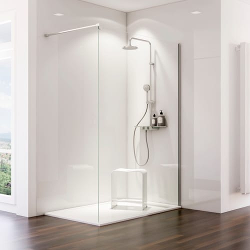 Schulte ExpressPlus DecoDesign Duschrückwand Hochglanz Brilliant Weiß 255x150cm