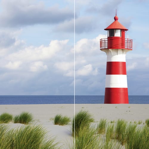 Schulte ExpressPlus DecoDesign Duschrückwand Foto über Eck Leuchtturm 210x90x90c