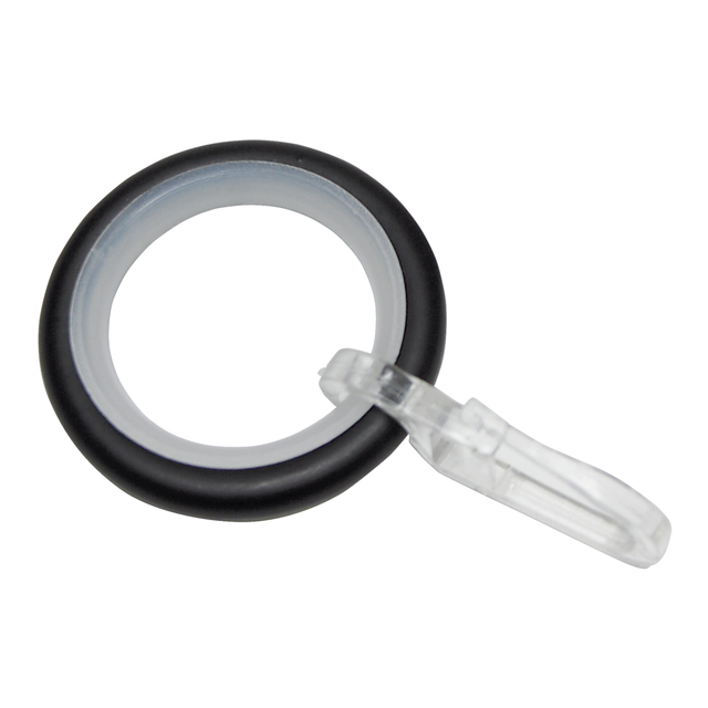 Gardinia Ringe Memphis mit Gleiteinlage Schwarz 10-er Pack