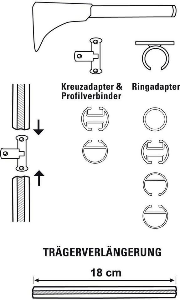 Gardinia Universal Träger Chicago Edelstahl-Optik 15 cm