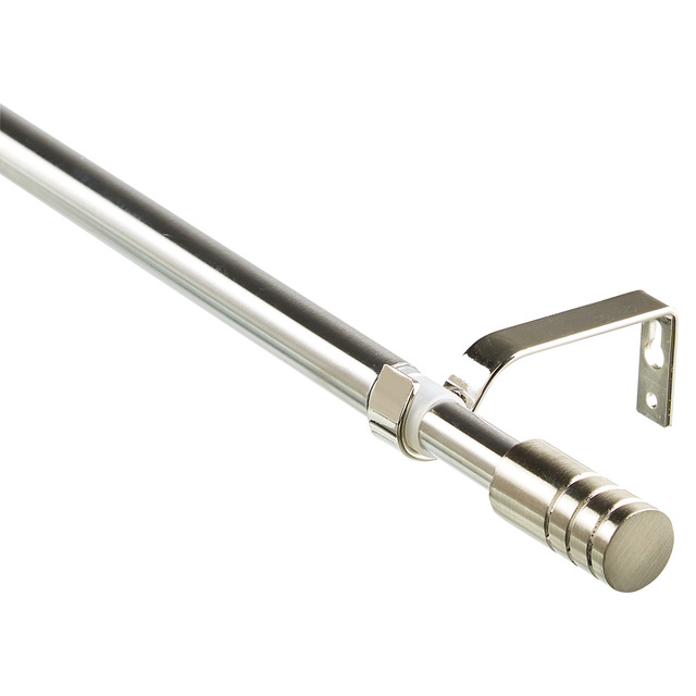 Gardinia Gardinenstangen-Set Zylinder Ø 16/19 mm Edelstahloptik 190 cm - 340 cm