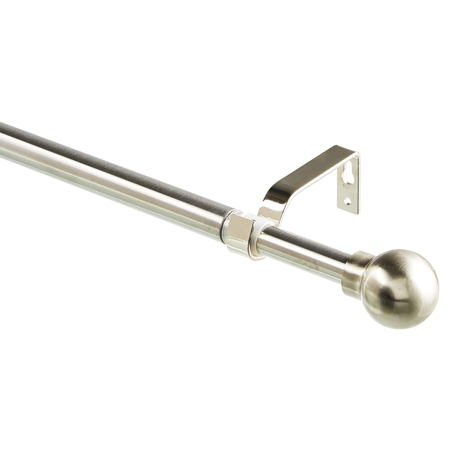 Gardinia Gardinenstangen-Set Kugel Ø 16/19 mm Edelstahloptik 190 cm - 340 cm