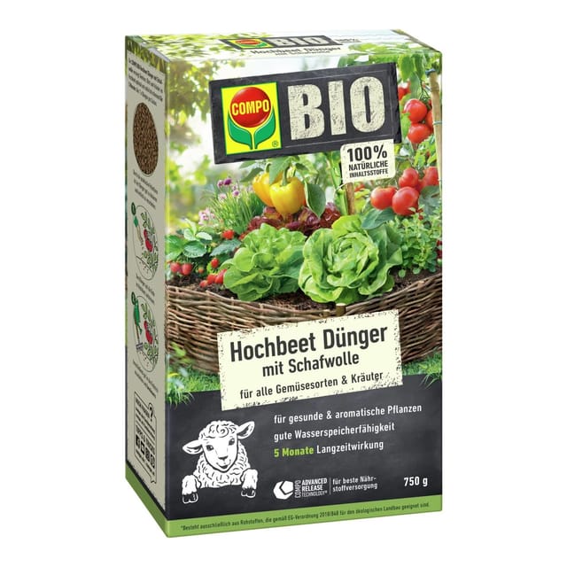 Compo Bio Hochbeet Langzeit-Dünger mit Schafwolle 750 g