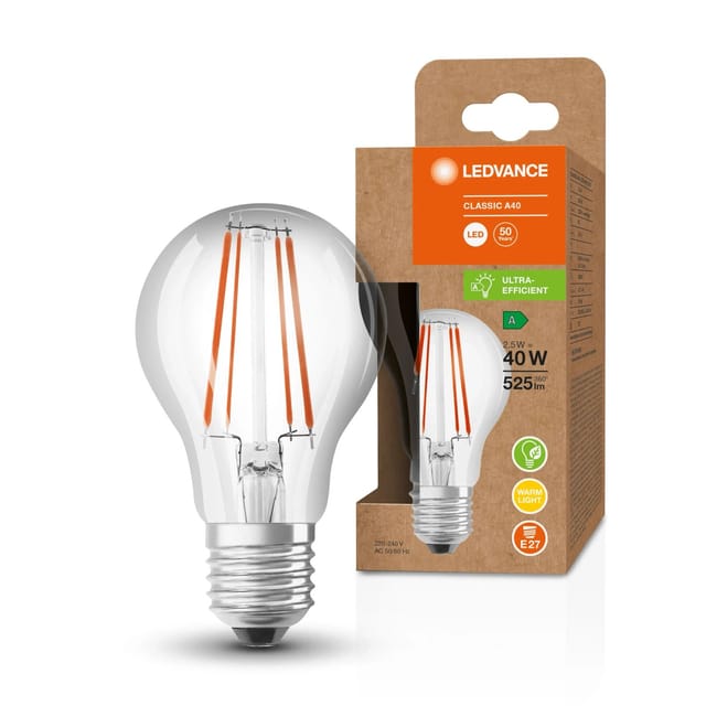 LEDVANCE LED-Leuchtmittel E27 Glühlampenform 2,5 W 525,m 10,5 x 6 cm (H x Ø)