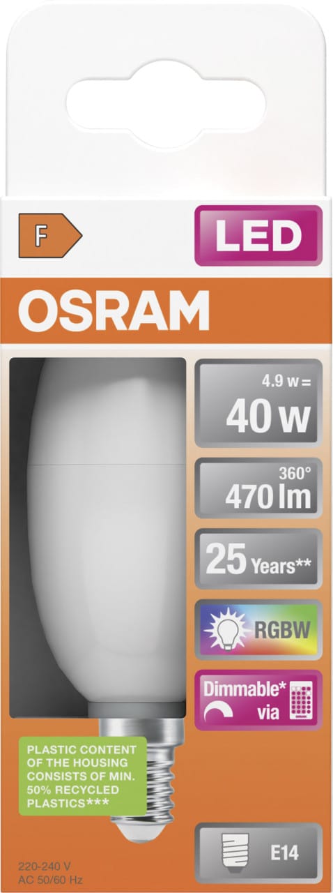 Osram LED-Leuchtmittel E14 Kerzenform 4,9 W 470,m 10,7 x 3,7 cm (H x Ø)