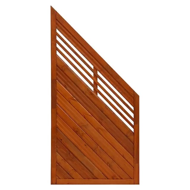 Sichtschutzzaun Anschlusselement Nicea Teakfarben 180/90 x 90 cm eins.