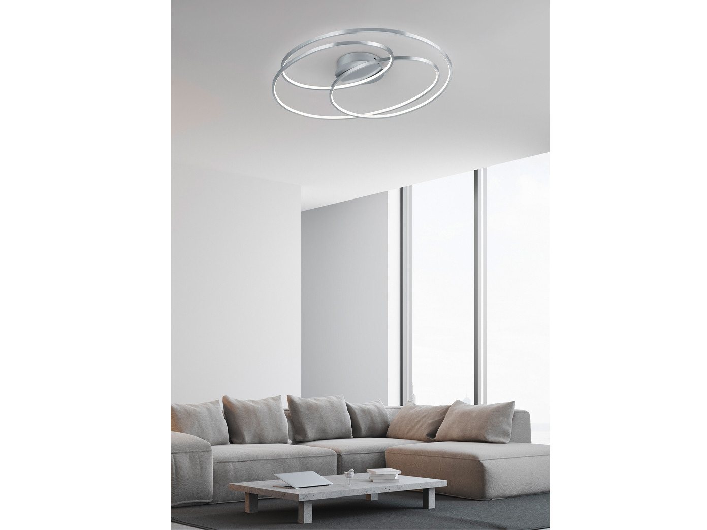 Trio LED Deckenleuchte Gale Weiß matt 135 mm x 600 mm x 430 mm Bild 3