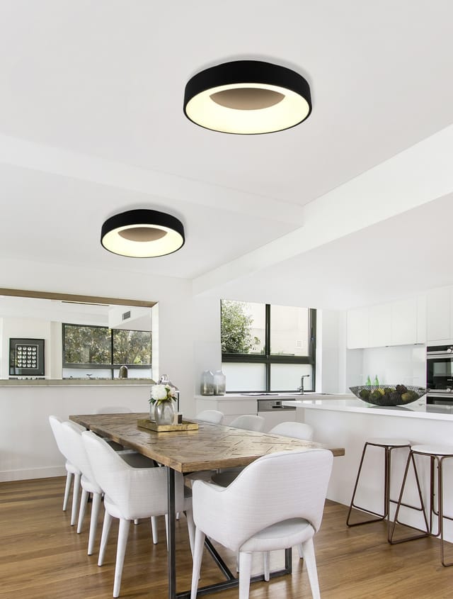 Trio LED Deckenleuchte Girona Schwarz matt 110 mm x 450 mm x 450 mm