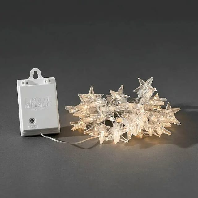 Konstsmide LED Lichterkette Acryl Stern 40 warmweiße LEDs Timer innen