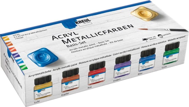 Kreul Acryl Farbe Metallic Basis Set 6 x 20 ml