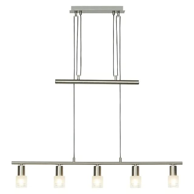 Brilliant LED-Pendelleuchte Lea 5-flammig Eisen und Chrom