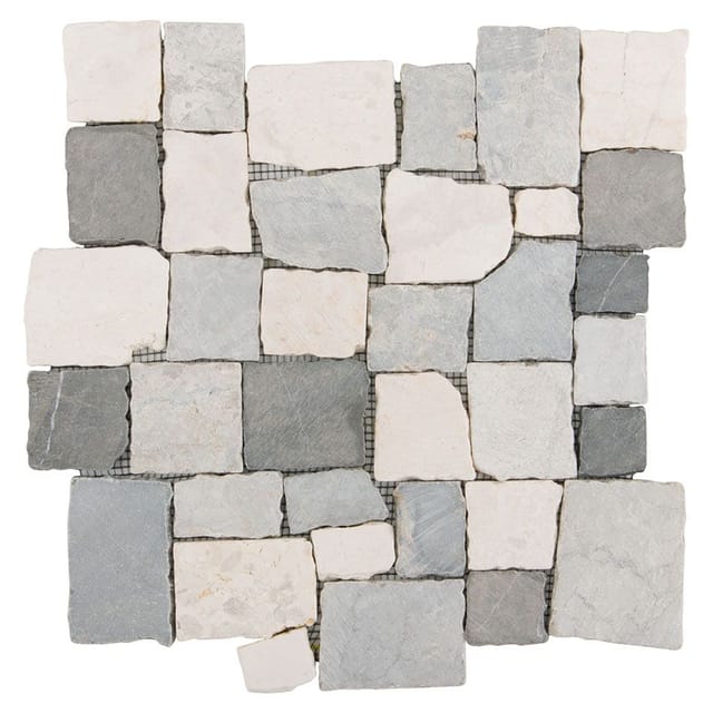 Marmormosaikmatte Murcino Creme-Grey-Black 28 cm x 28 cm