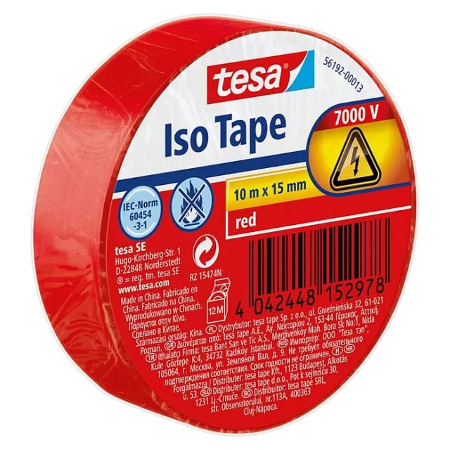 Tesa Iso Tape Rot 10 m x 15 mm