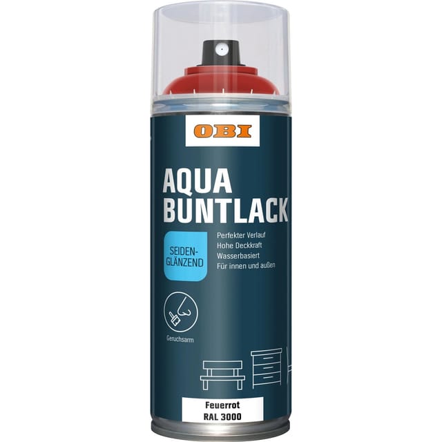 OBI Buntlack Spray RAL 3000 Feuerrot seidenglänzend wv 400 ml