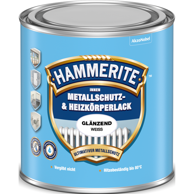 Hammerite Metallschutz- & Heizkörperlackk Weiß glänzend 500 ml