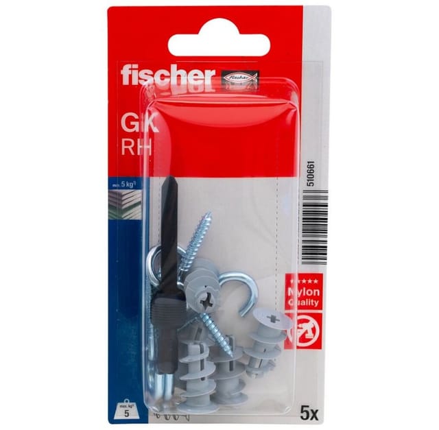 Fischer Gipskartondübel GK RH K mit Rundhaken (5 ST)