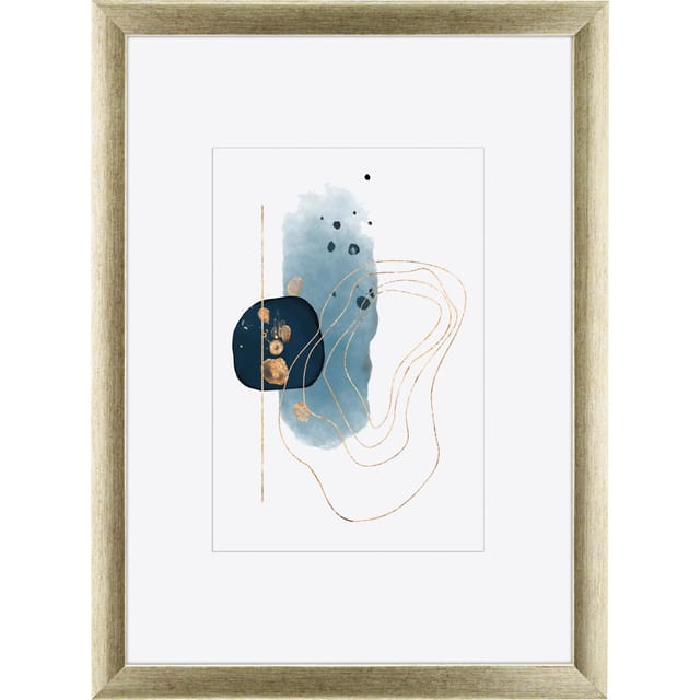Holz-Bilderrahmen Silber/Gold 50 cm x 70 cm