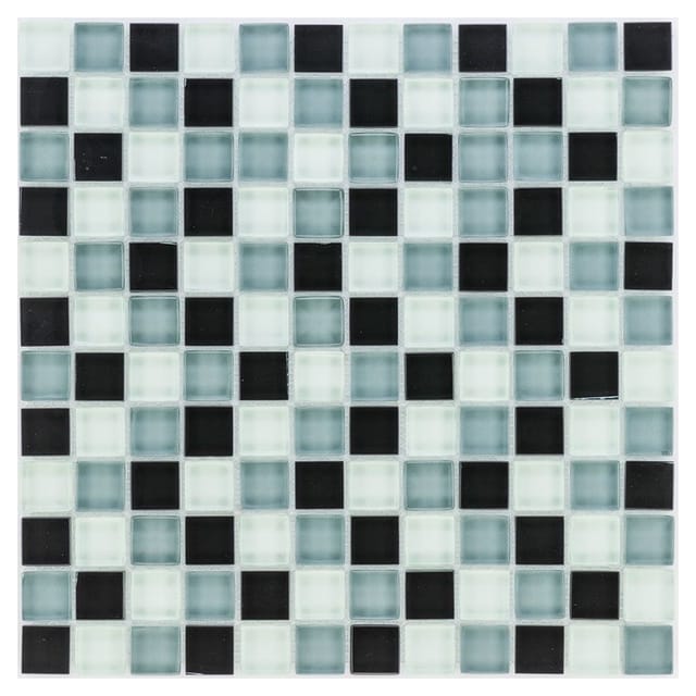 Mosaikmatte Glas Schwarz Grau Weiß 30 cm x 30 cm