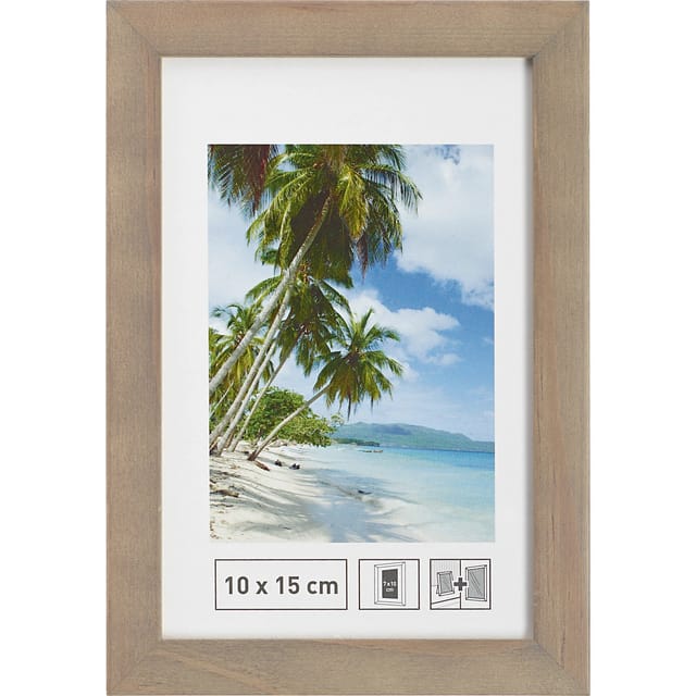 Holzbilderrahmen Grau Glatt 10 cm x 15 cm