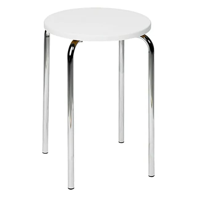 Wenko Exclusiv Badhocker mit weißer MDF-Sitzfläche 32 x 42.5 x 32 cm Weiß