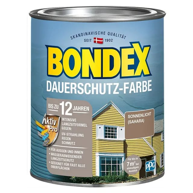 Bondex Dauerschutz-Farbe Sonnenlicht-Sahara seidenglänzend 750ml