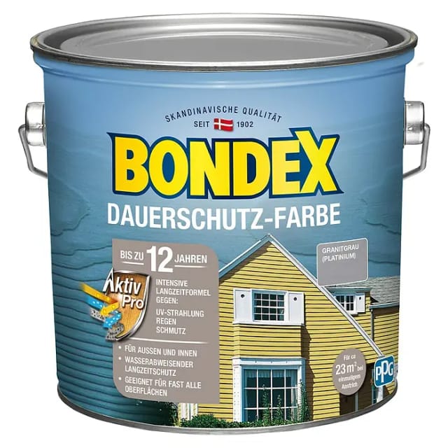 Bondex Dauerschutz-Farbe Granitgrau-Platinium seidenglänzend 2,5,