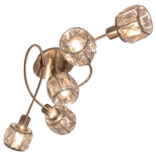 Näve LED-Deckenleuchte Josefa 5-flammig Stahl Blank