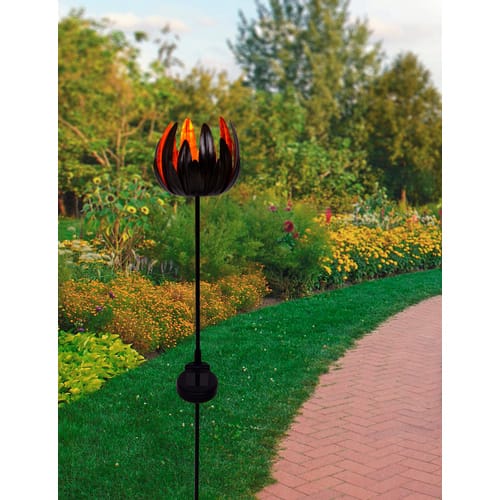 Näve LED-Solar-Erdspieß Blume Kupfer 90 cm