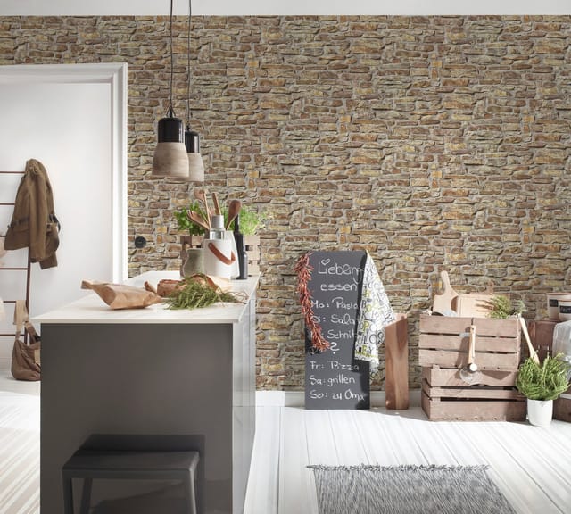 A.S. Création Vliestapete in Naturstein Optik Beige 10,05 m x 0,53 m
