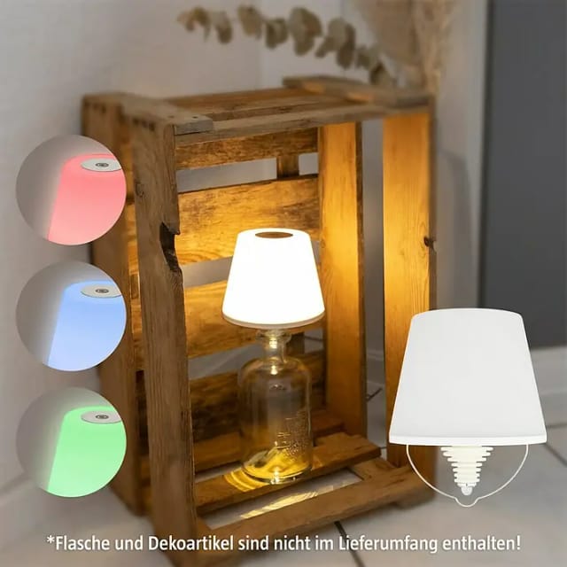 REV Ritter LED Flaschenleuchte Lamprusco Ø 11,5 cm mit Akku RGBW
