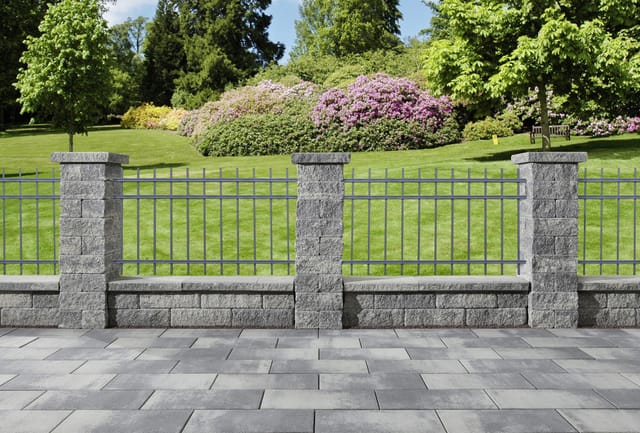 Kann Bruchsteinmauer Pfeilerabdeckplatte Grau-Anthrazit 47,2 cm x 47,2 cm x 8 cm