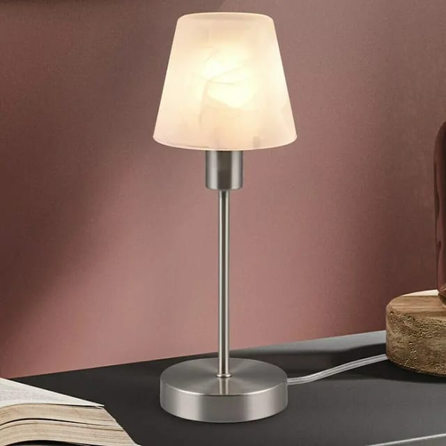 Trio Design-Tischleuchte Luis II 1-flammig Nickel Matt 32 cm x 12 cm