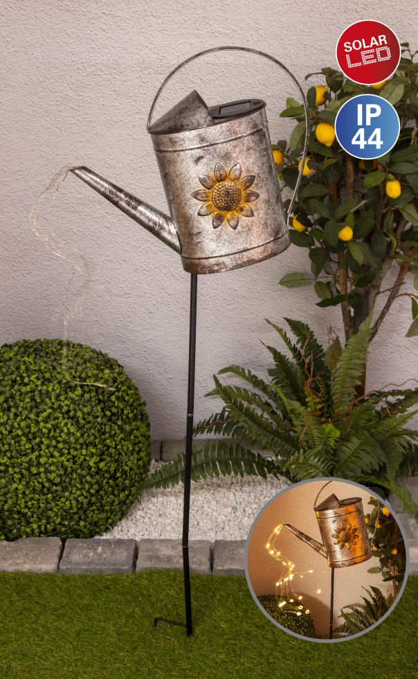 Näve LED-Solar-Erdspieß Gießkanne 110 cm verzinkt