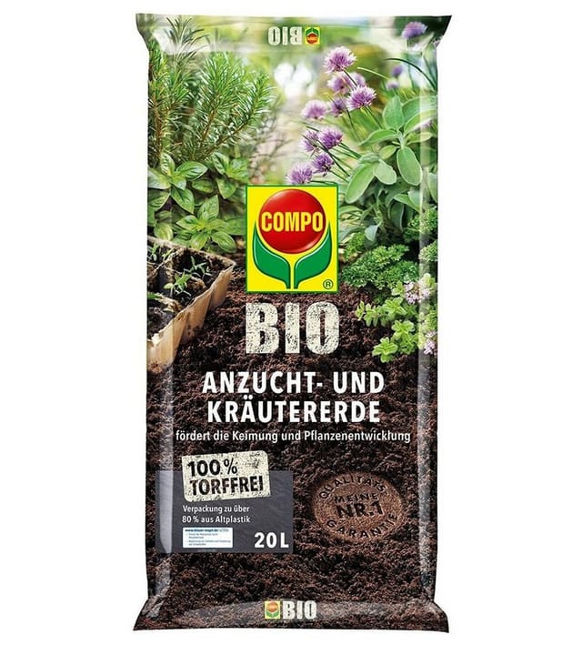 Compo Bio Anzucht- und Kräutererde Torffrei 20,