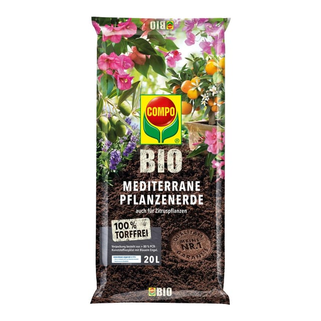 Compo Bio Mediterrane Pflanzenerde Torffrei 20,