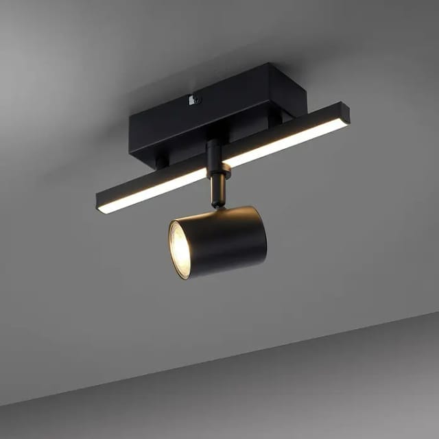 Paul Neuhaus LED-Wand- und Deckenleuchte Barik Schwarz 25,5 x 14 cm