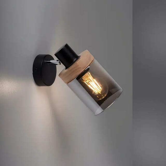 Just Light. Wand- und Deckenleuchte Pasqual 1 -flammig Schwarz